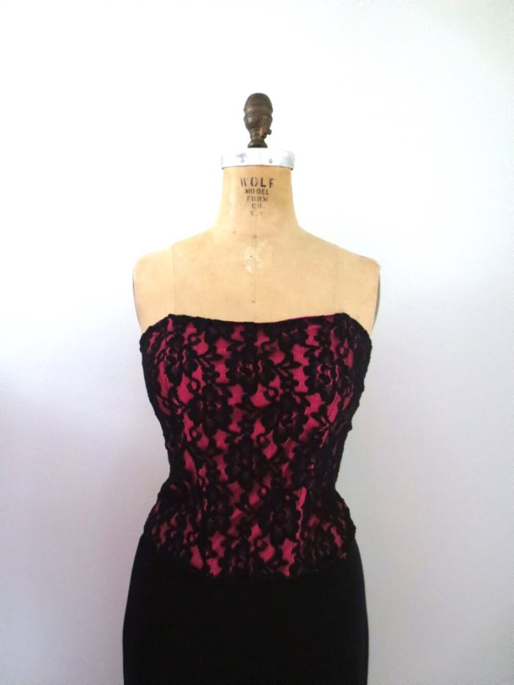 Y2K Hot Pink Black Lace Corset